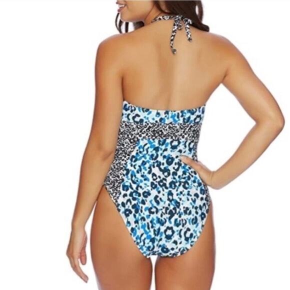 NWT * SPLENDID One Piece Halter Swimsuit in Tropic Spots One - Picture 12 of 13
